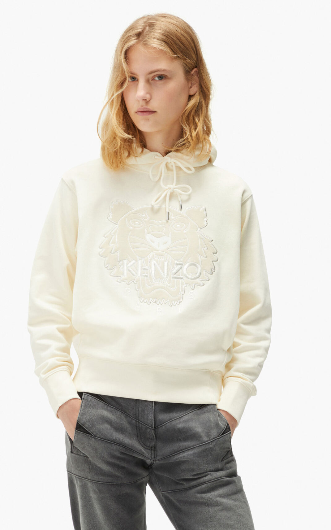 Sweat A Capuche Kenzo Femme The Hiver Capsule Tiger Blanche GMPBF-7842